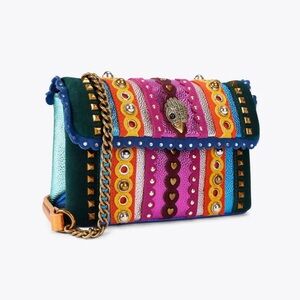 Kurt Geiger Pink and Orange Crossbody Bag with Gold Chain